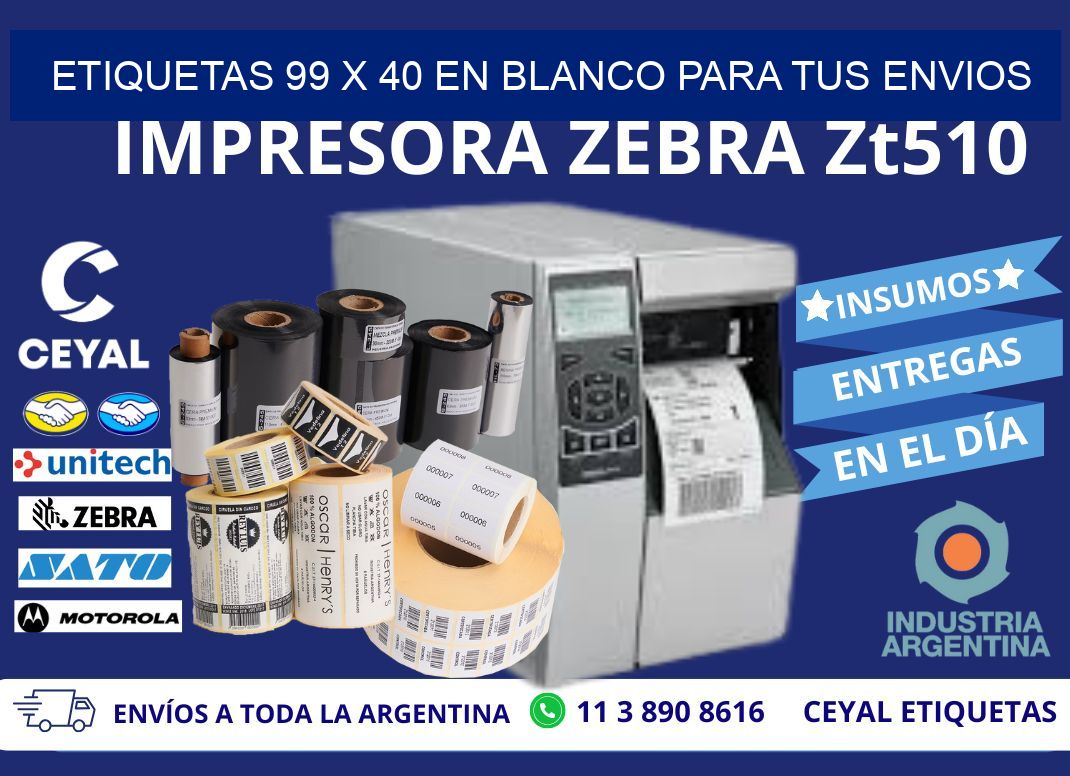 Etiquetas 99 x 40 en blanco para tus envios