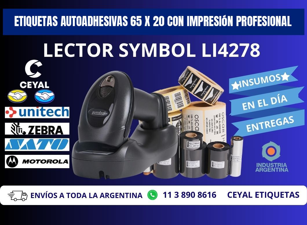 Etiquetas Autoadhesivas 65 x 20 con Impresión Profesional