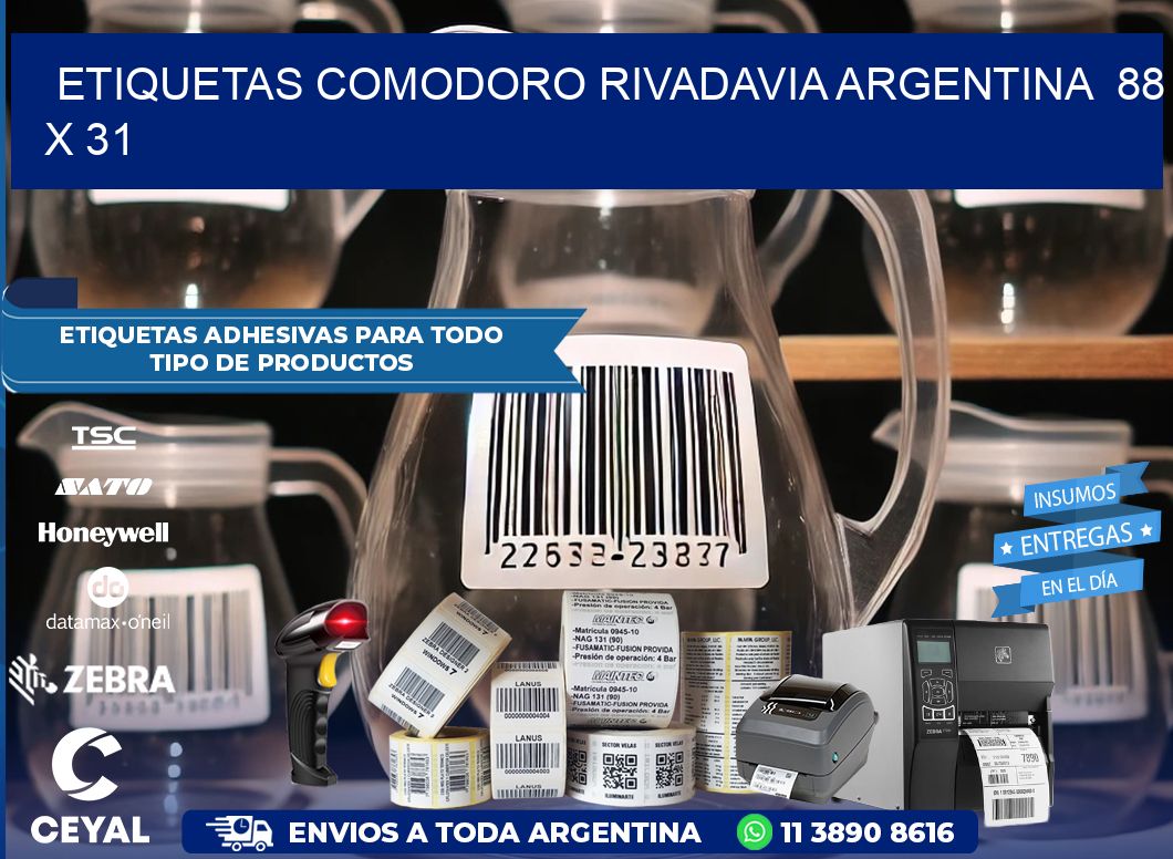 Etiquetas Comodoro Rivadavia Argentina  88 x 31