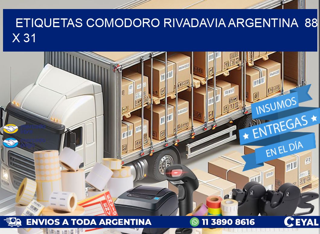 Etiquetas Comodoro Rivadavia Argentina  88 x 31