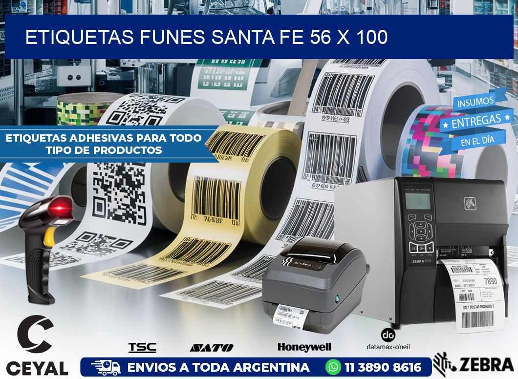 Etiquetas Funes Santa Fe 56 x 100