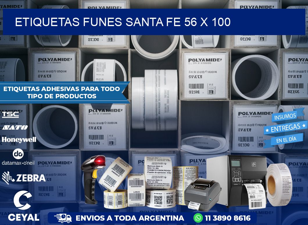 Etiquetas Funes Santa Fe 56 x 100