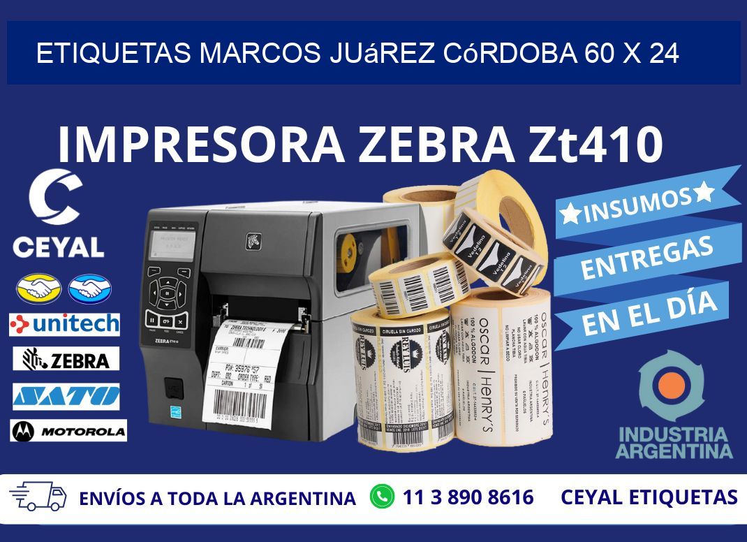 Etiquetas Marcos Juárez Córdoba 60 x 24