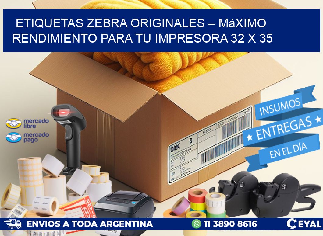 Etiquetas Zebra Originales – Máximo Rendimiento para tu Impresora 32 x 35