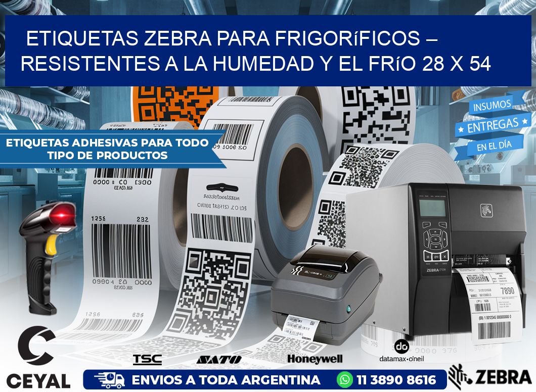 Etiquetas Zebra para Frigoríficos – Resistentes a la Humedad y el Frío 28 x 54