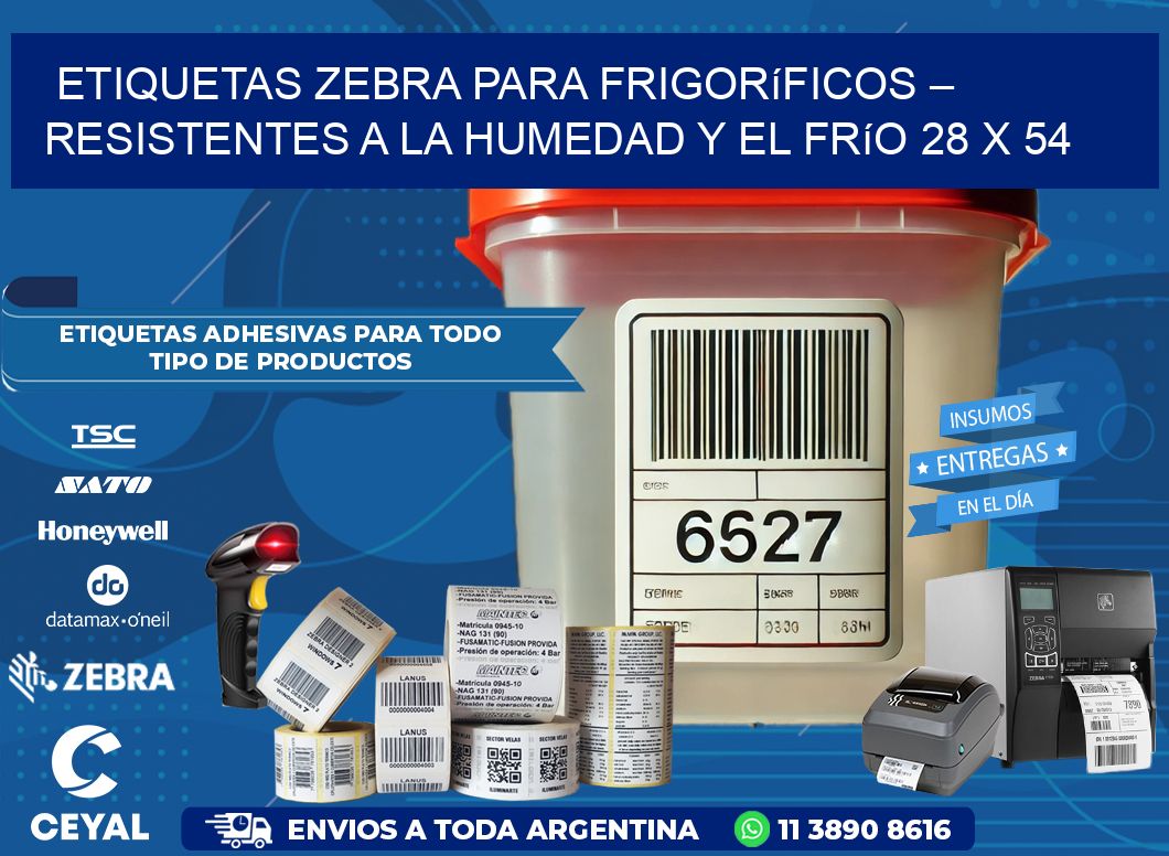 Etiquetas Zebra para Frigoríficos – Resistentes a la Humedad y el Frío 28 x 54