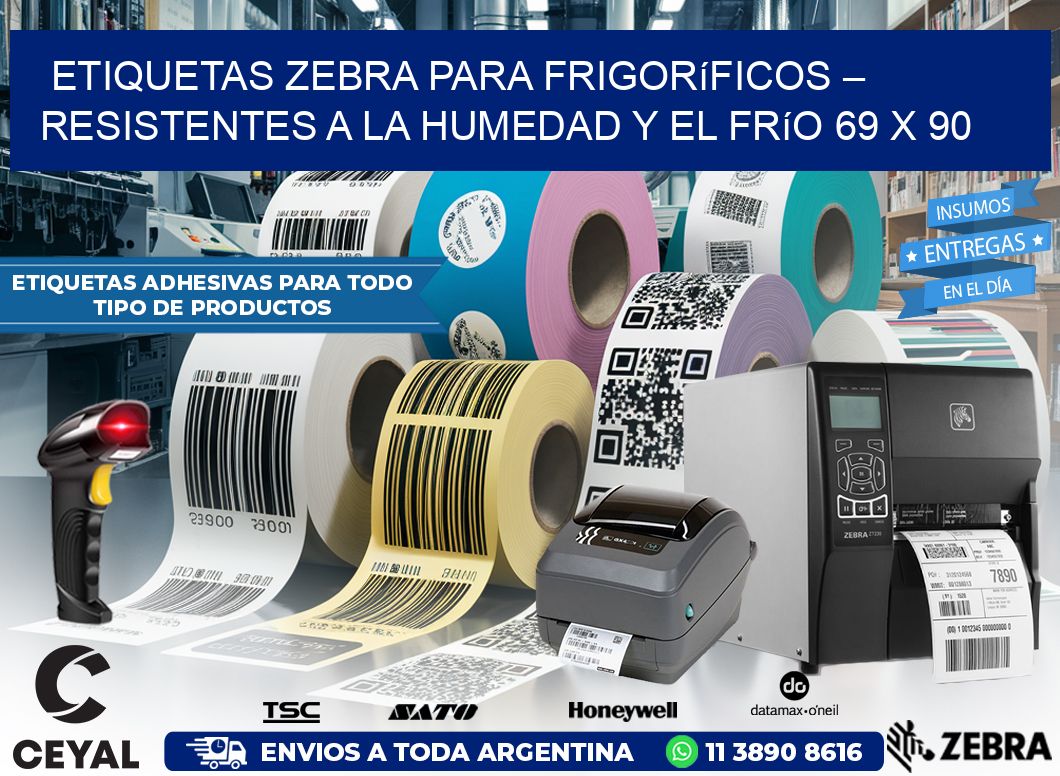 Etiquetas Zebra para Frigoríficos – Resistentes a la Humedad y el Frío 69 x 90