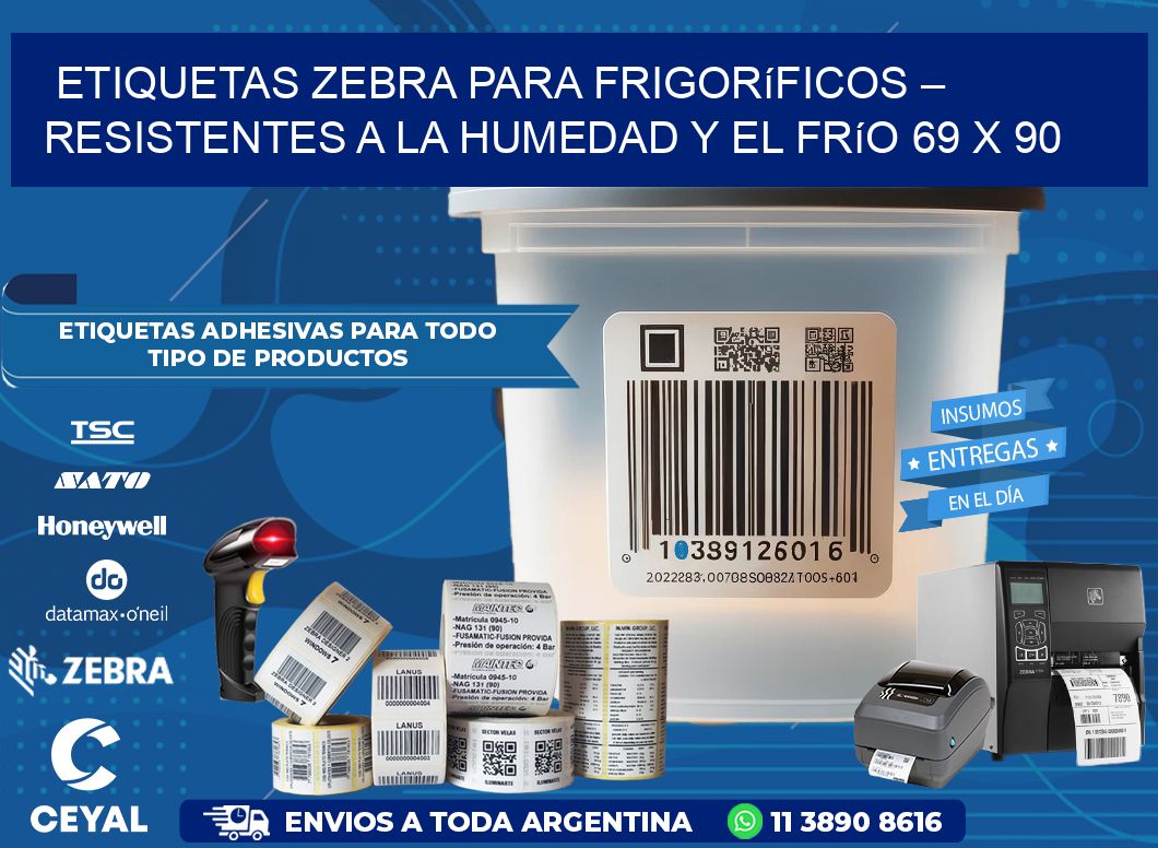 Etiquetas Zebra para Frigoríficos – Resistentes a la Humedad y el Frío 69 x 90