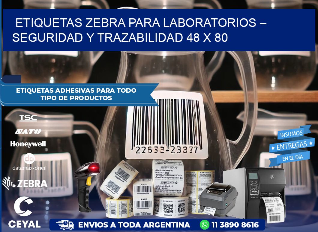 Etiquetas Zebra para Laboratorios – Seguridad y Trazabilidad 48 x 80