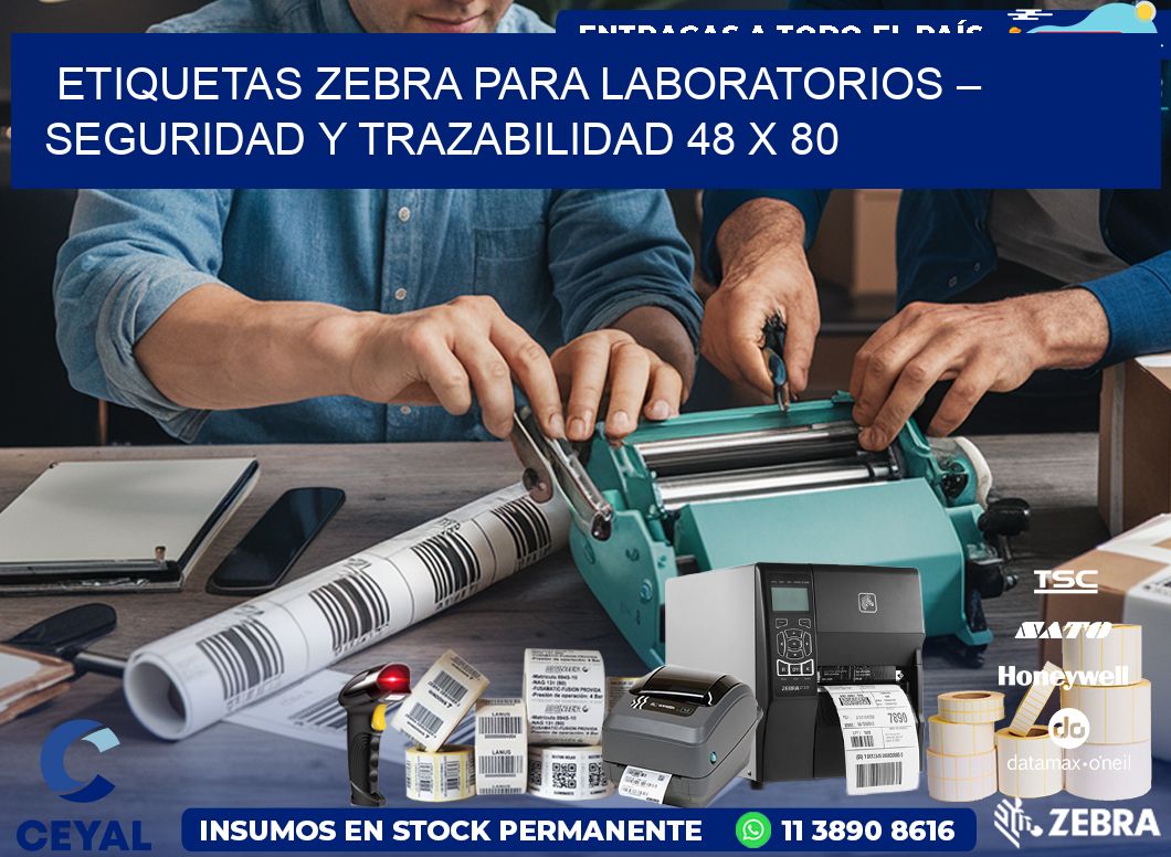 Etiquetas Zebra para Laboratorios – Seguridad y Trazabilidad 48 x 80
