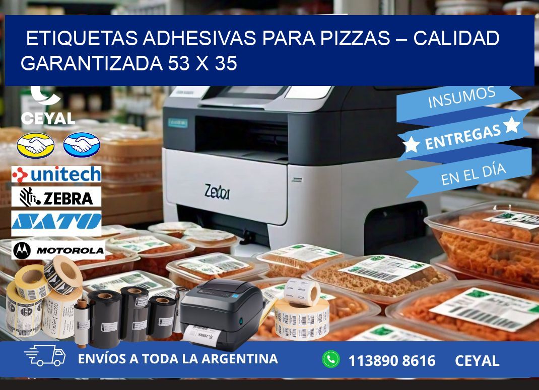 Etiquetas adhesivas para pizzas – Calidad garantizada 53 x 35