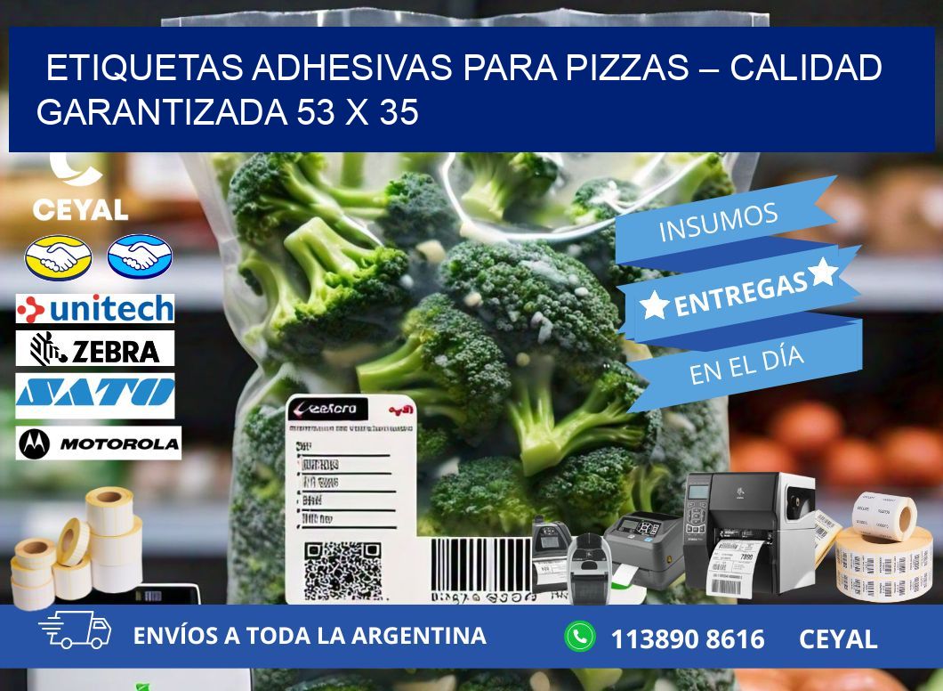 Etiquetas adhesivas para pizzas – Calidad garantizada 53 x 35