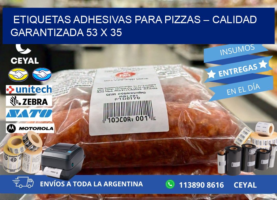 Etiquetas adhesivas para pizzas – Calidad garantizada 53 x 35