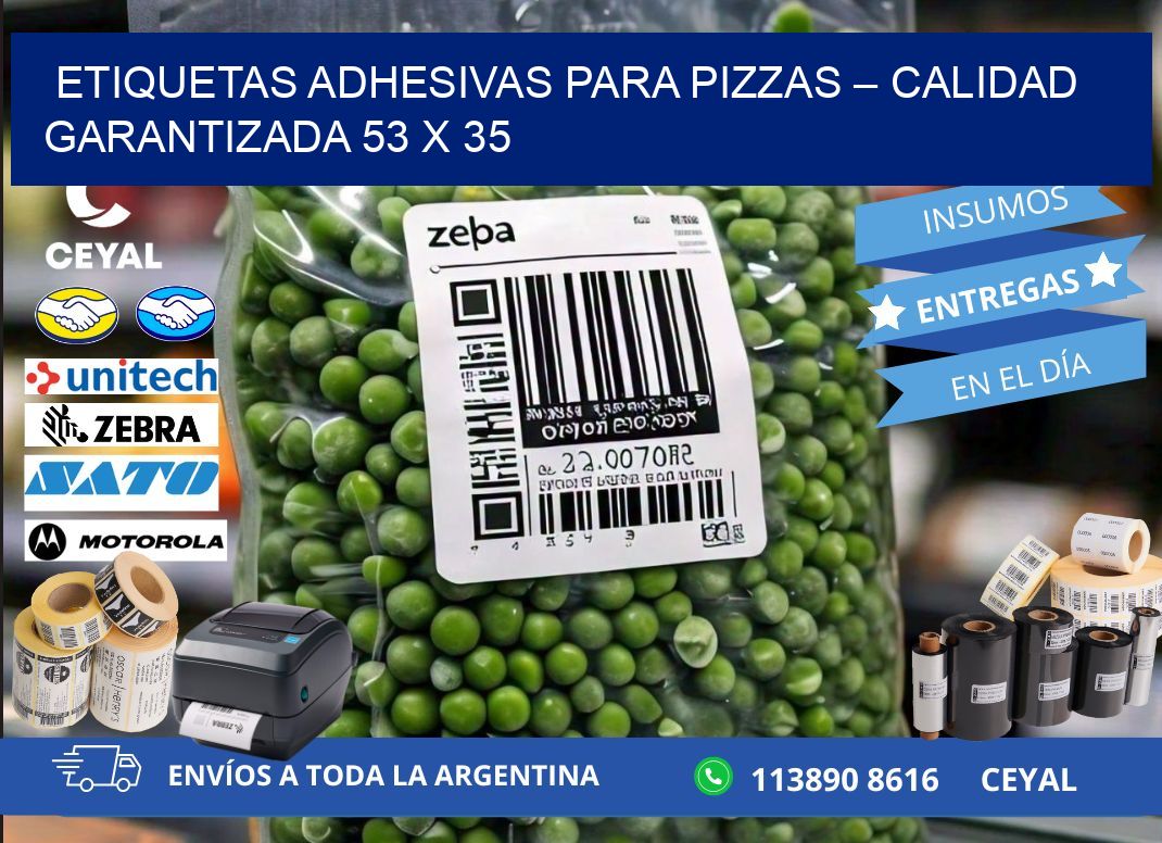 Etiquetas adhesivas para pizzas – Calidad garantizada 53 x 35