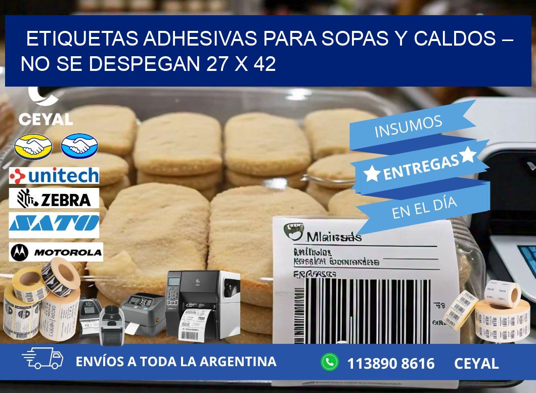 Etiquetas adhesivas para sopas y caldos – No se despegan 27 x 42