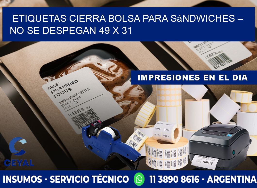 Etiquetas cierra bolsa para sándwiches – No se despegan 49 x 31