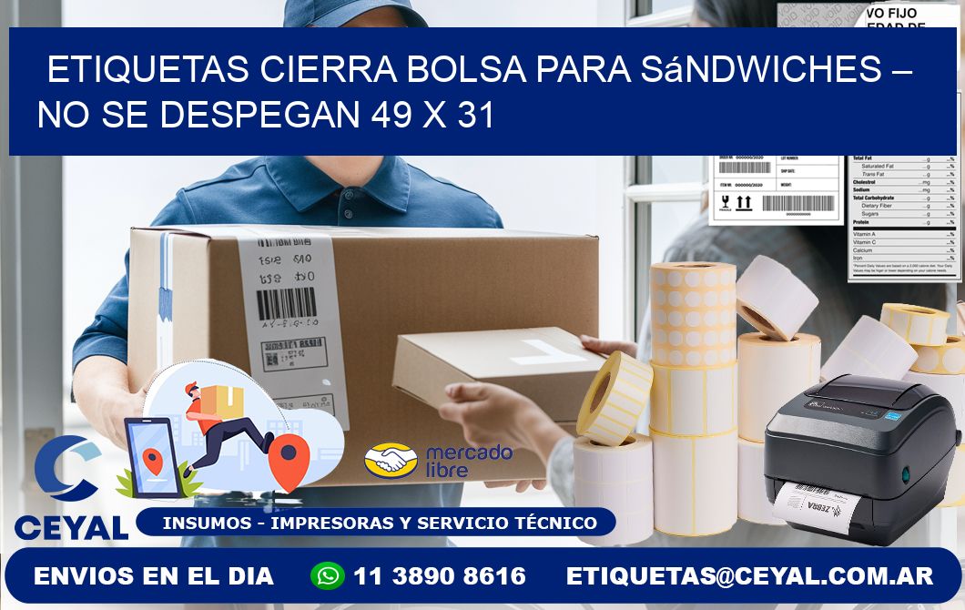 Etiquetas cierra bolsa para sándwiches – No se despegan 49 x 31