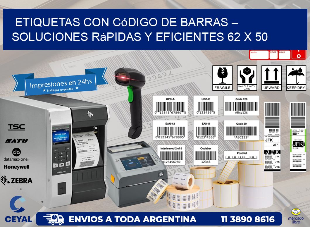 Etiquetas con Código de Barras – Soluciones Rápidas y Eficientes 62 x 50