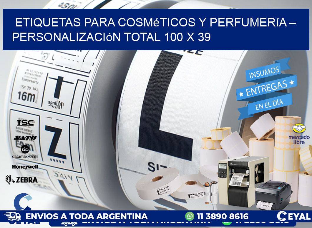 Etiquetas para Cosméticos y Perfumería – Personalización Total 100 x 39