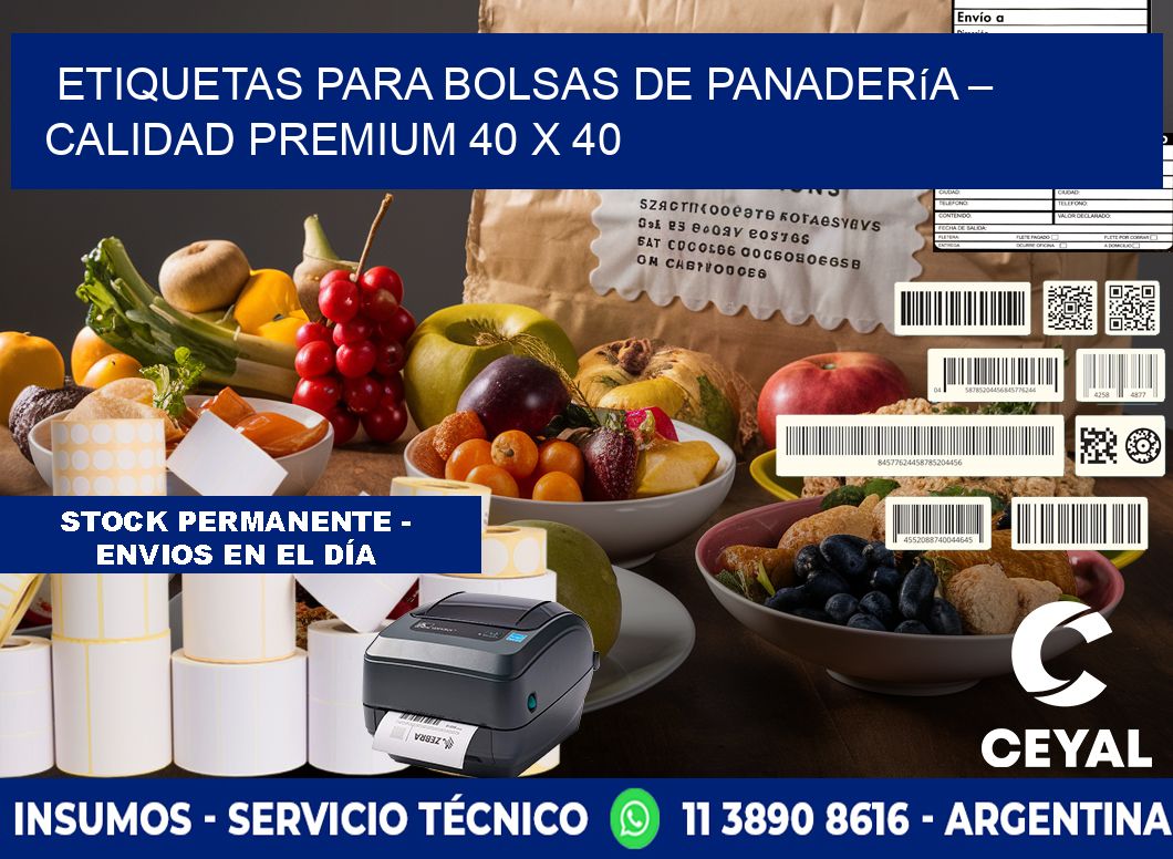 Etiquetas para bolsas de panadería – Calidad premium 40 x 40