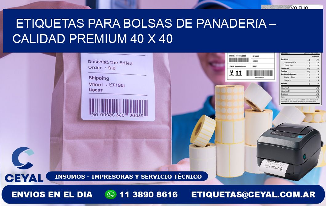 Etiquetas para bolsas de panadería – Calidad premium 40 x 40