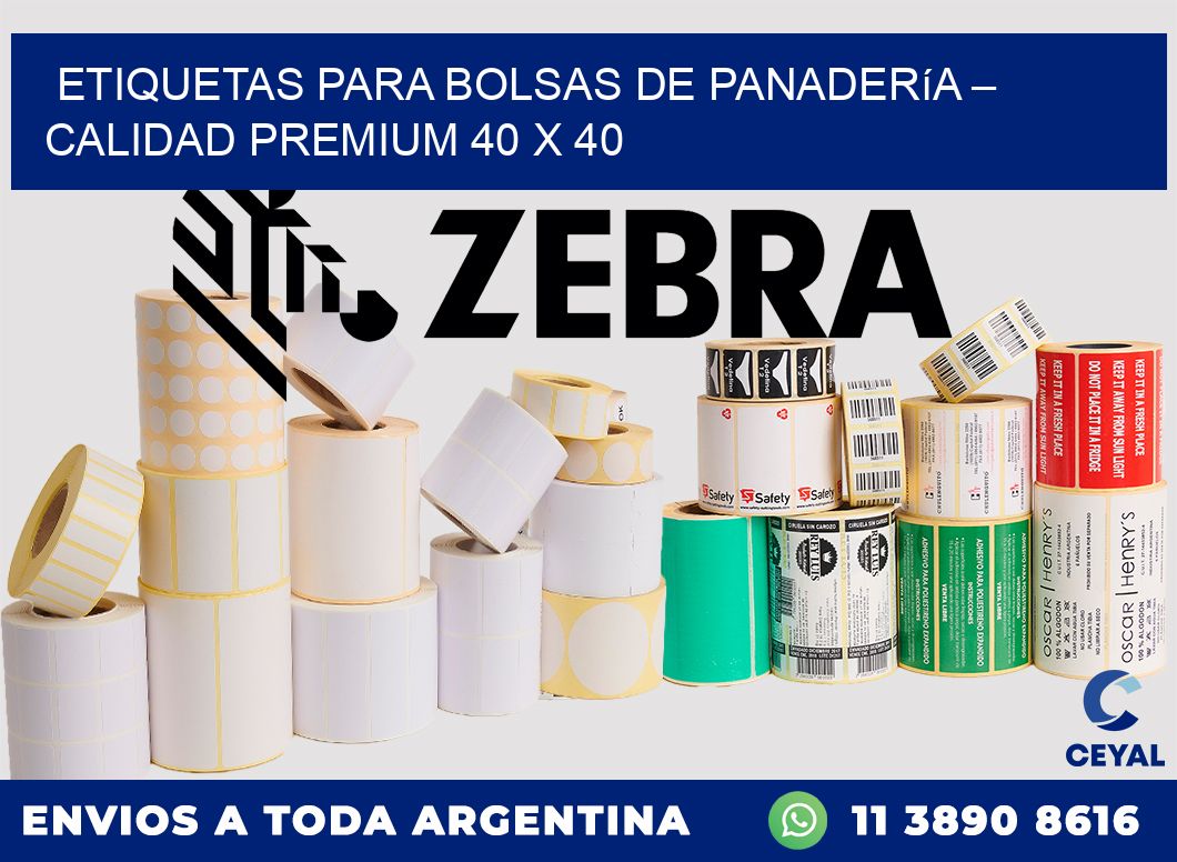 Etiquetas para bolsas de panadería – Calidad premium 40 x 40