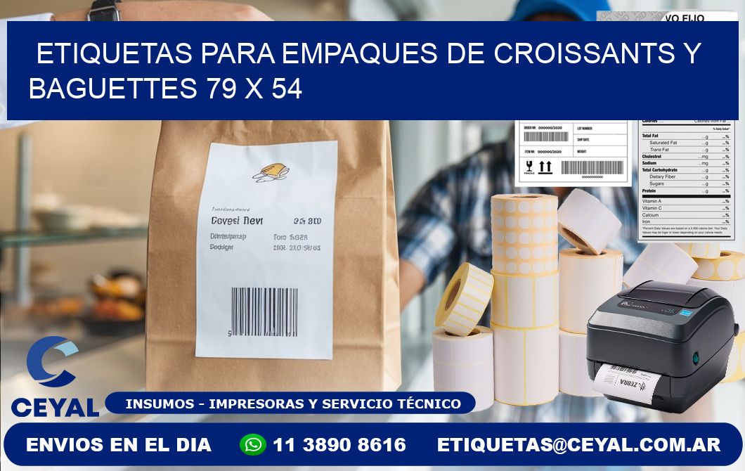 Etiquetas para empaques de croissants y baguettes 79 x 54