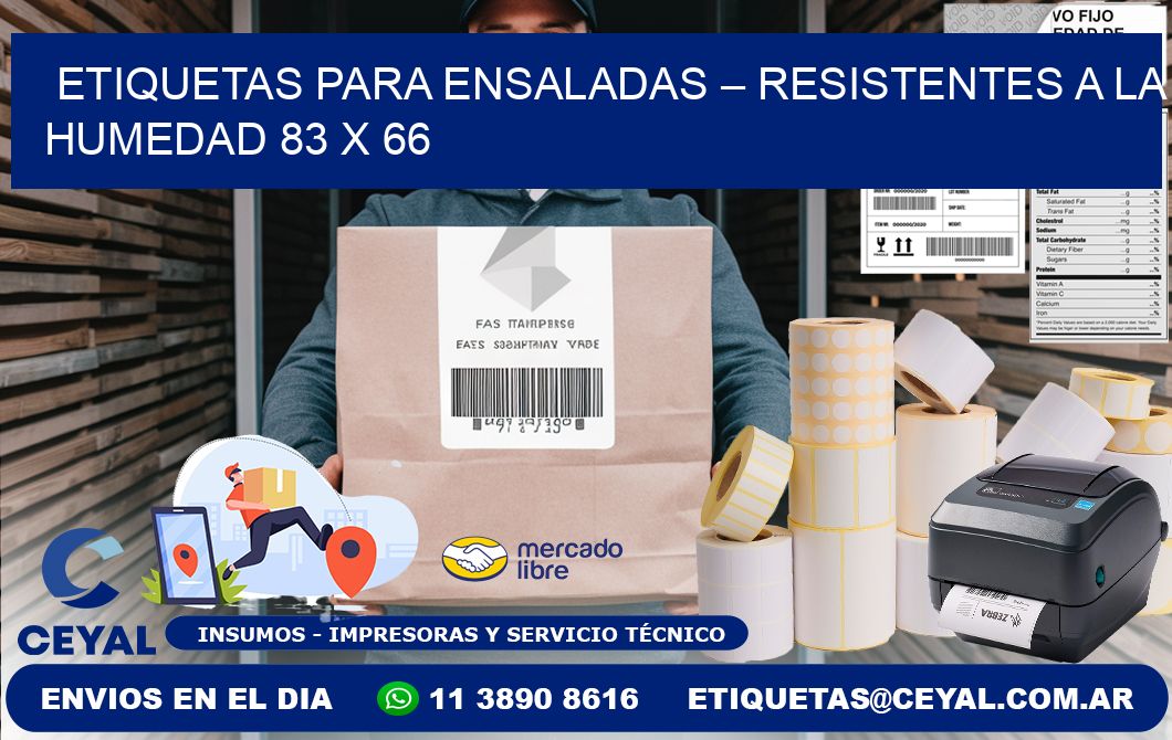 Etiquetas para ensaladas – Resistentes a la humedad 83 x 66