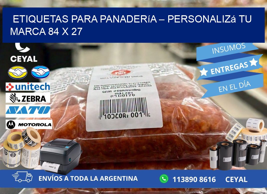 Etiquetas para panadería – Personalizá tu marca 84 x 27