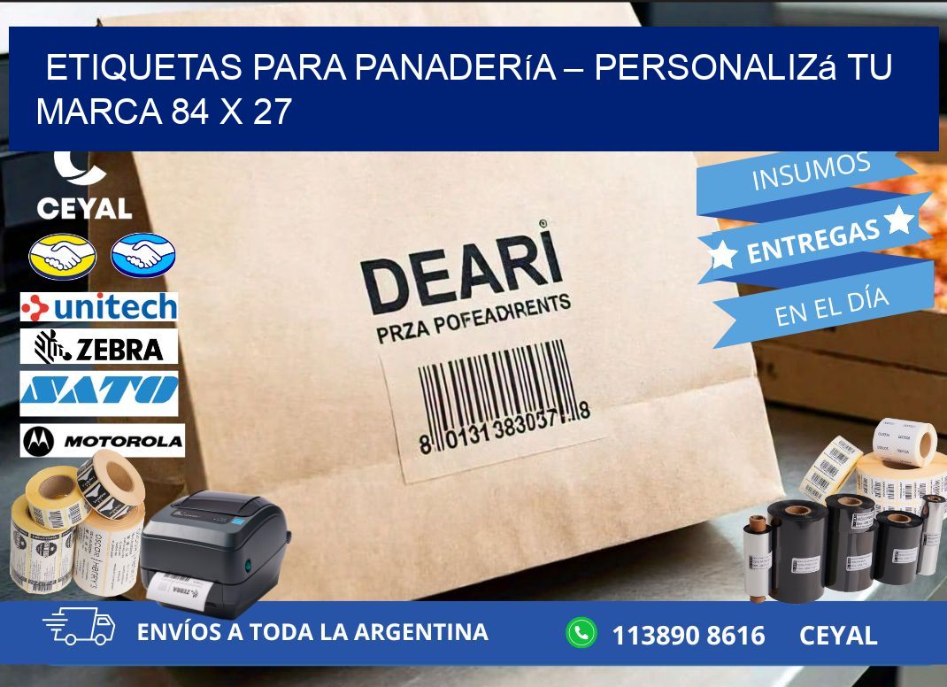Etiquetas para panadería – Personalizá tu marca 84 x 27