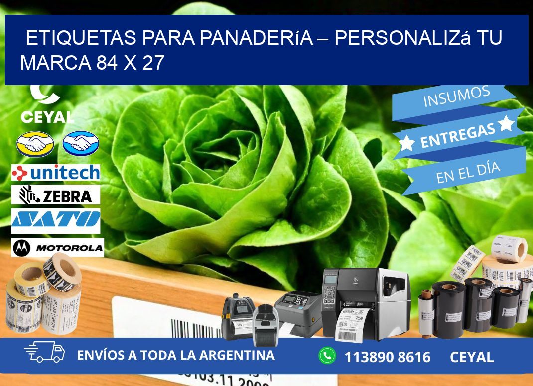 Etiquetas para panadería – Personalizá tu marca 84 x 27