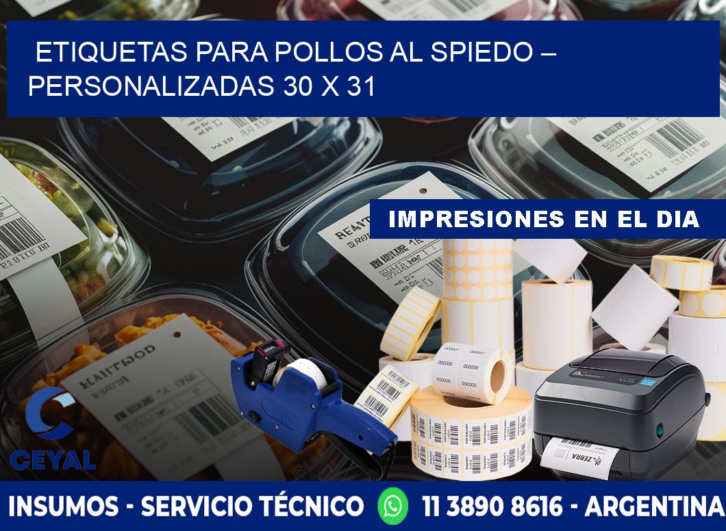 Etiquetas para pollos al spiedo – Personalizadas 30 x 31