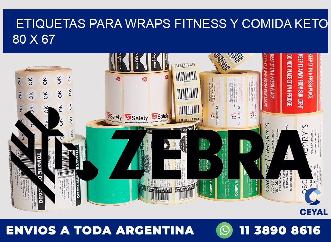 Etiquetas para wraps fitness y comida keto 80 x 67