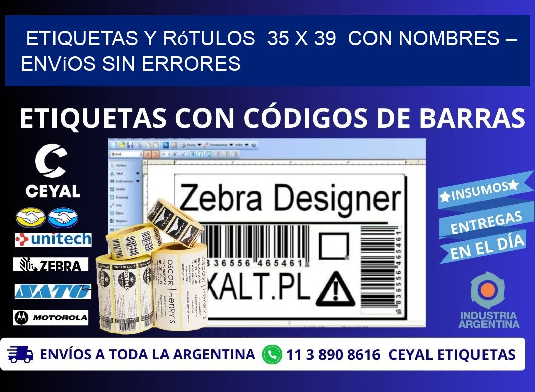 Etiquetas y Rótulos  35 x 39  con Nombres – Envíos sin Errores