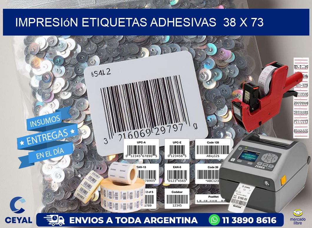 Impresión Etiquetas adhesivas 38 x 73