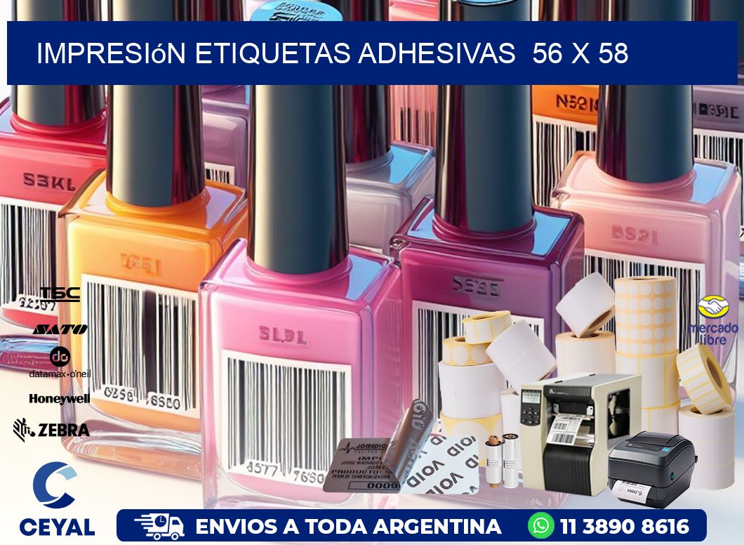 Impresión Etiquetas adhesivas  56 x 58