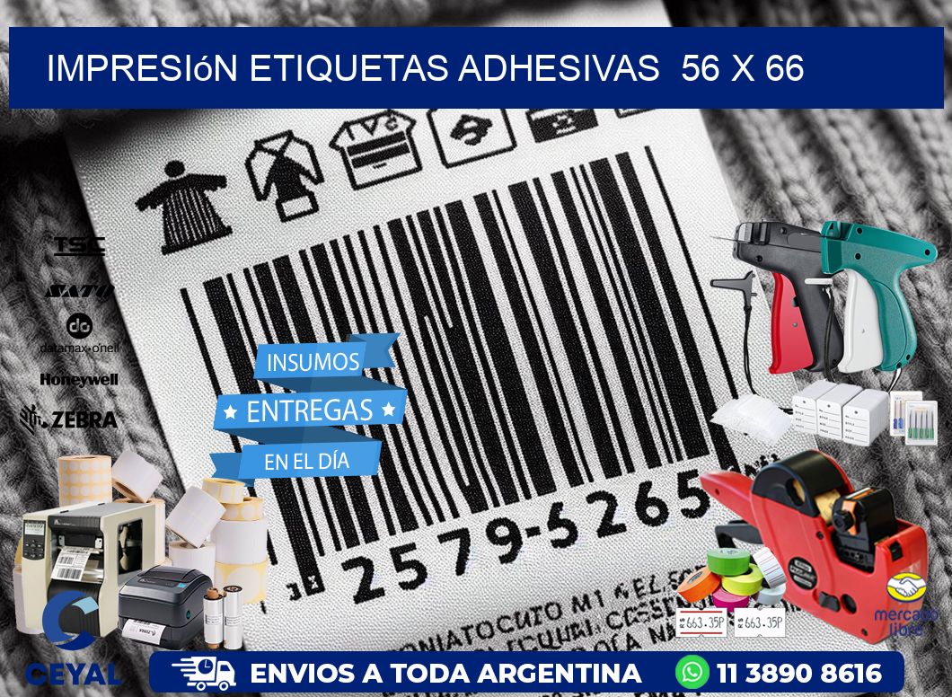 Impresión Etiquetas adhesivas 56 x 66