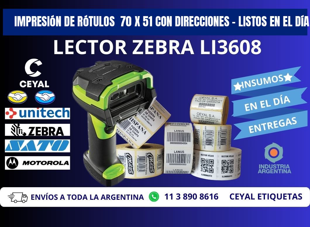 Impresión de Rótulos  70 x 51 con Direcciones – Listos en el Día
