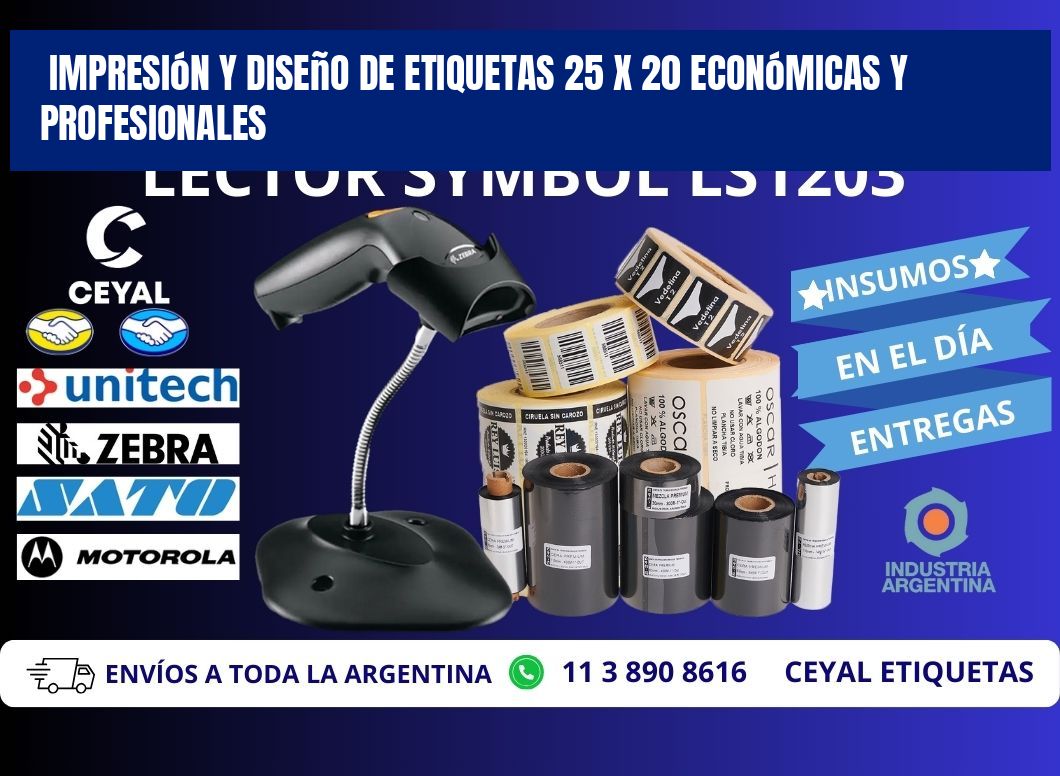 Impresión y Diseño de Etiquetas 25 x 20 Económicas y Profesionales