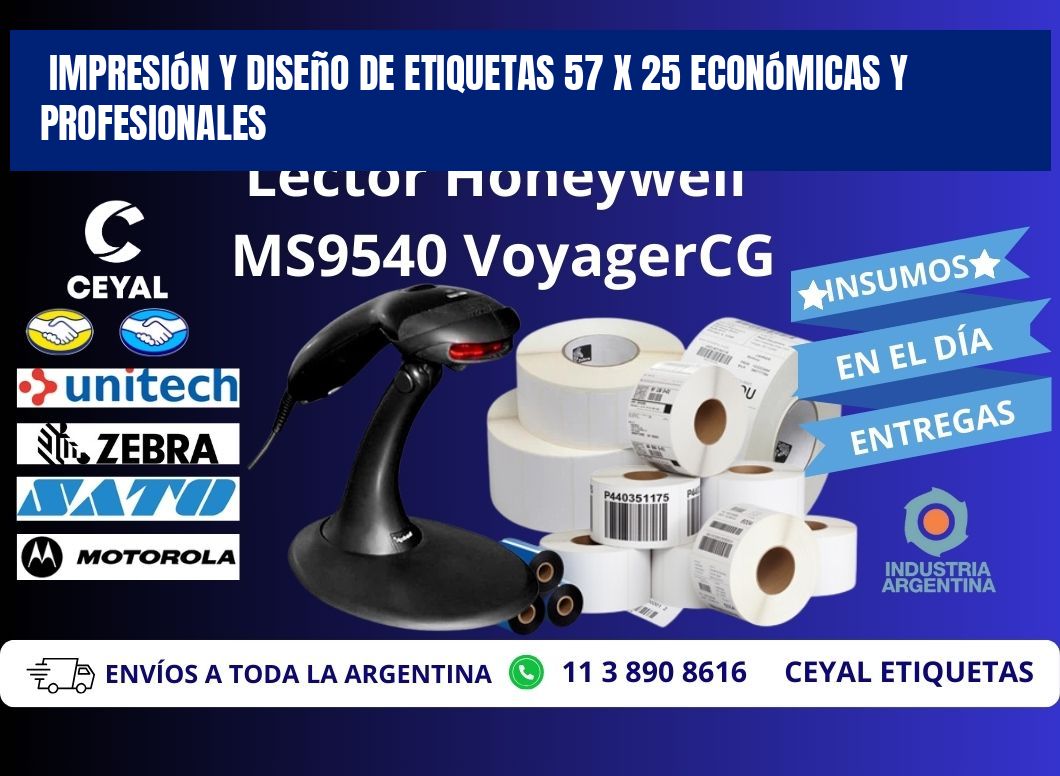 Impresión y Diseño de Etiquetas 57 x 25 Económicas y Profesionales