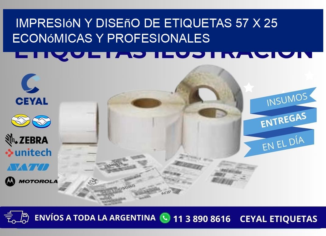 Impresión y Diseño de Etiquetas 57 x 25 Económicas y Profesionales