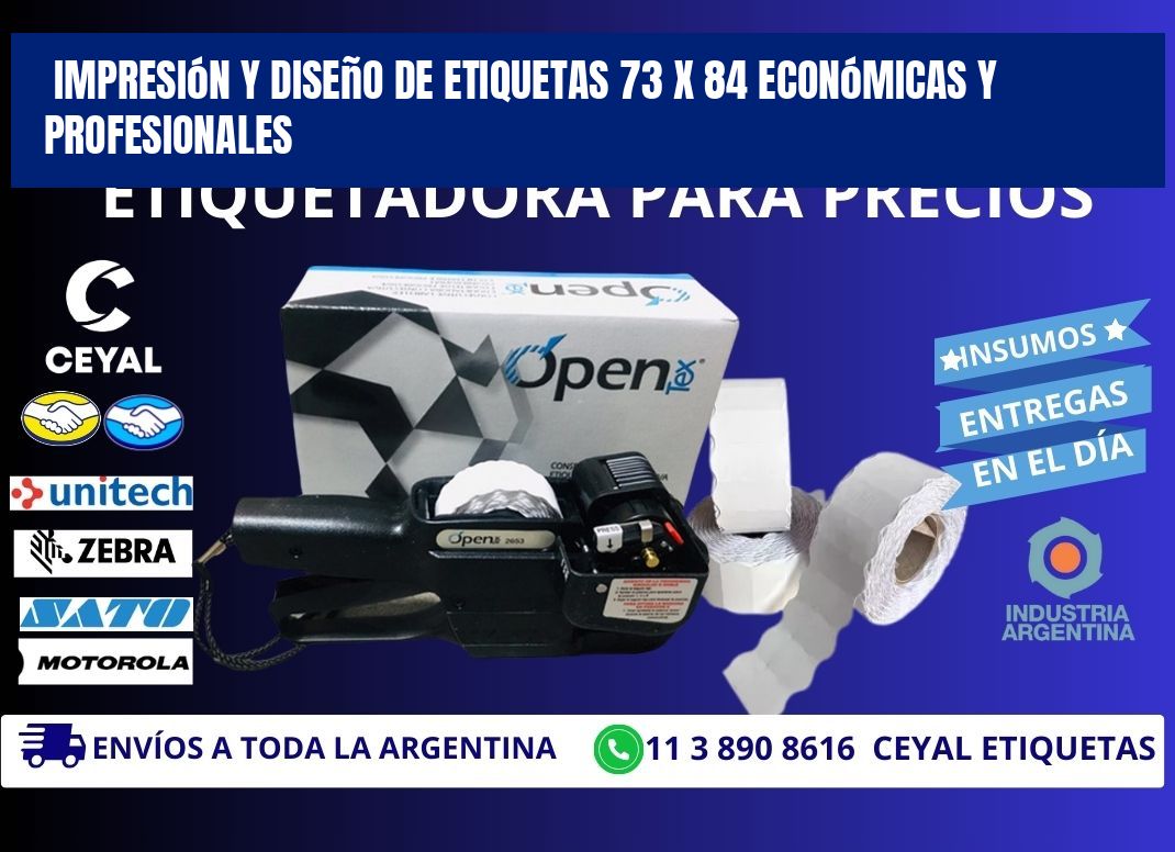 Impresión y Diseño de Etiquetas 73 x 84 Económicas y Profesionales