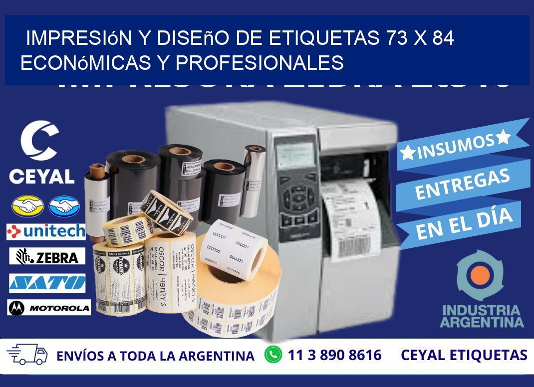Impresión y Diseño de Etiquetas 73 x 84 Económicas y Profesionales