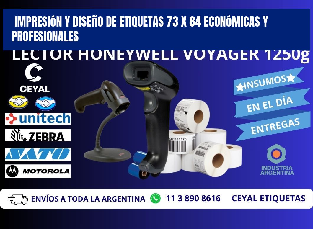 Impresión y Diseño de Etiquetas 73 x 84 Económicas y Profesionales