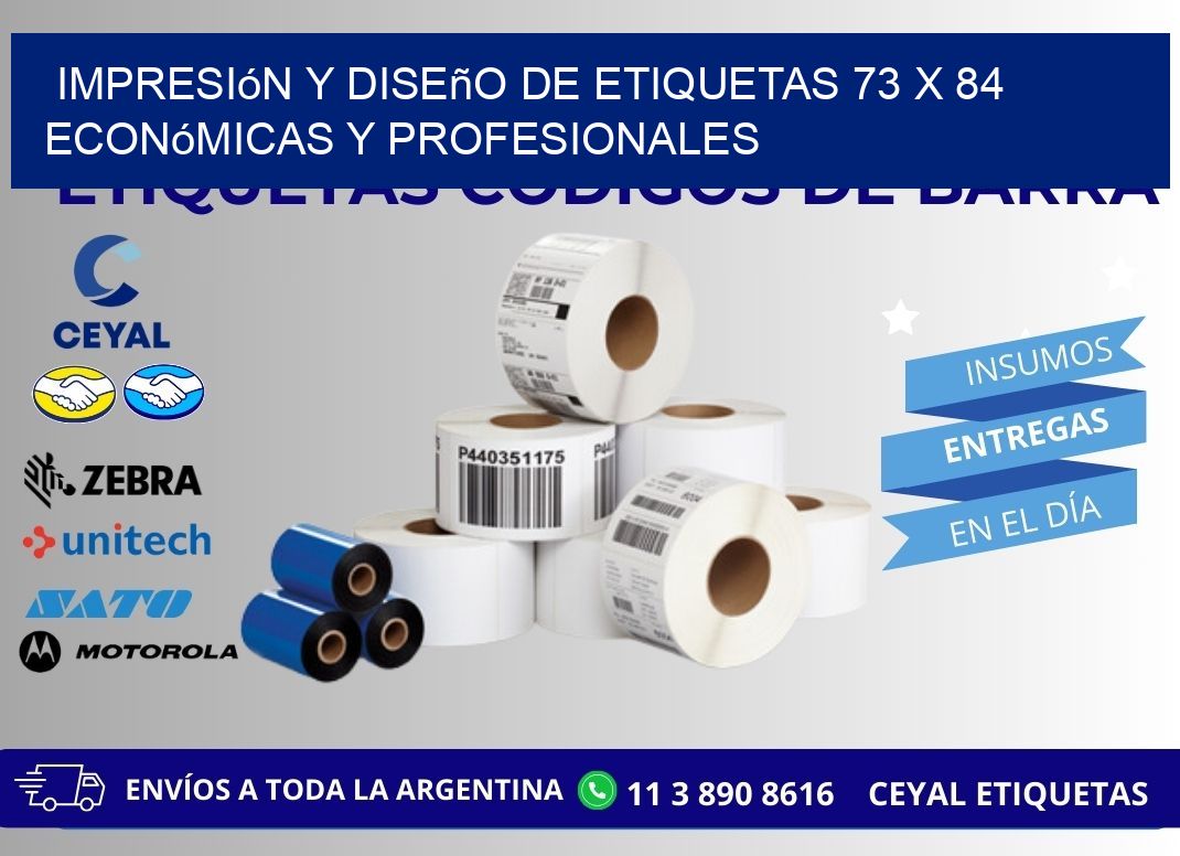 Impresión y Diseño de Etiquetas 73 x 84 Económicas y Profesionales