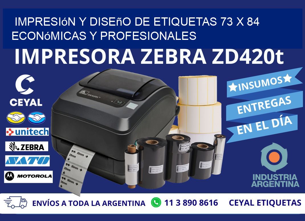Impresión y Diseño de Etiquetas 73 x 84 Económicas y Profesionales