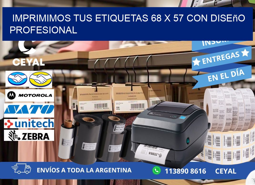 Imprimimos tus Etiquetas 68 x 57 con Diseño Profesional