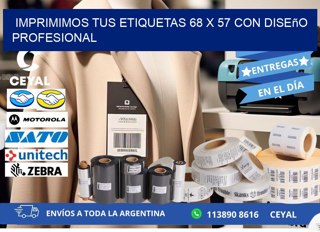 Imprimimos tus Etiquetas 68 x 57 con Diseño Profesional