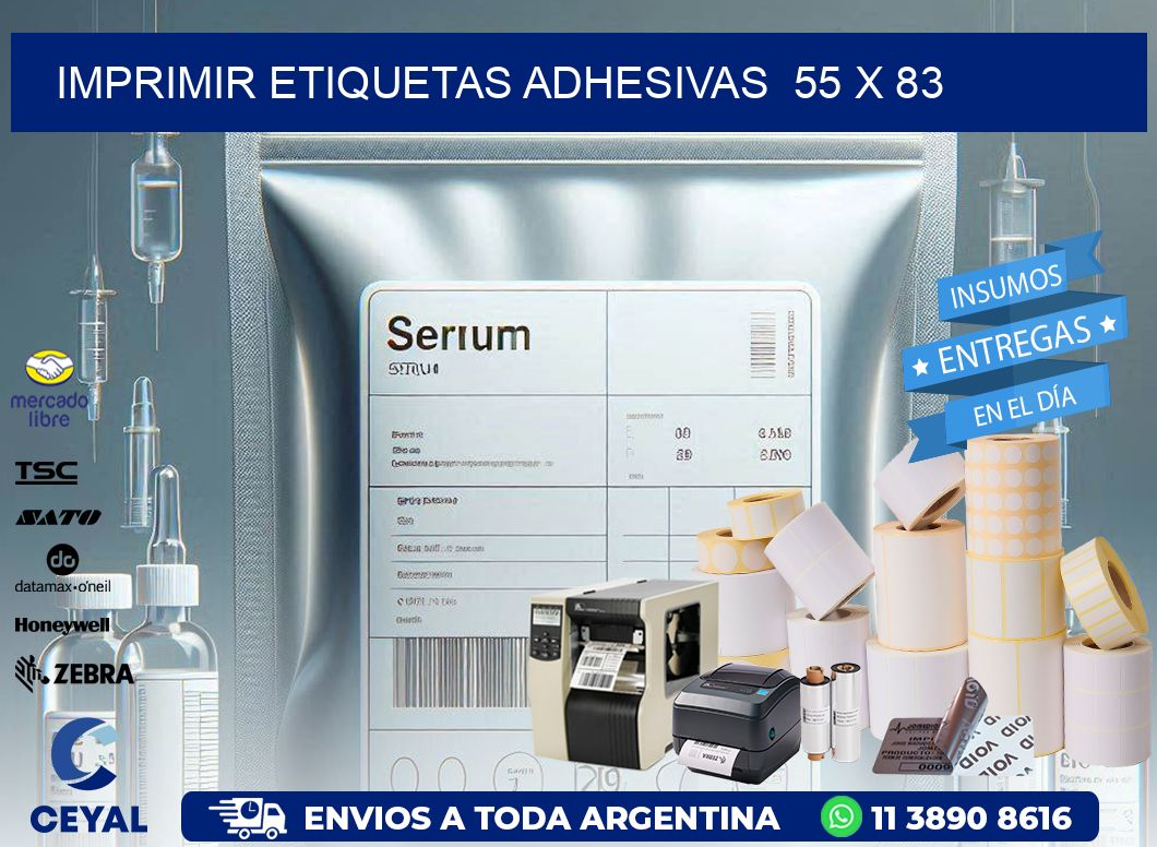 Imprimir Etiquetas adhesivas  55 x 83