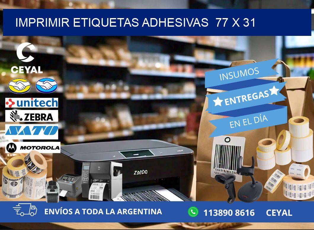 Imprimir Etiquetas adhesivas  77 x 31